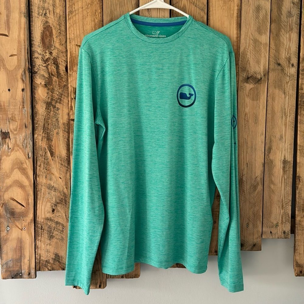 Vineyard Vines Ombre Whale Dot Long-Sleeve Performance Tee Size XS